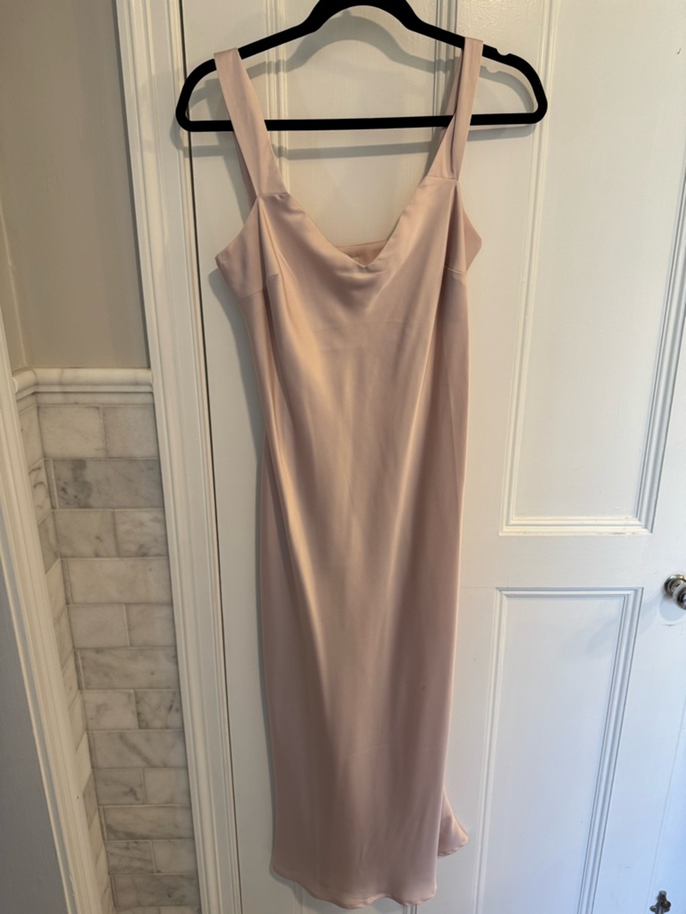 a new day Soft Blush Pink Midi Slip Dress with Cowl Neck